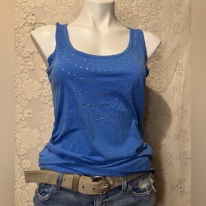 DNKY bedazzled tank top in blue